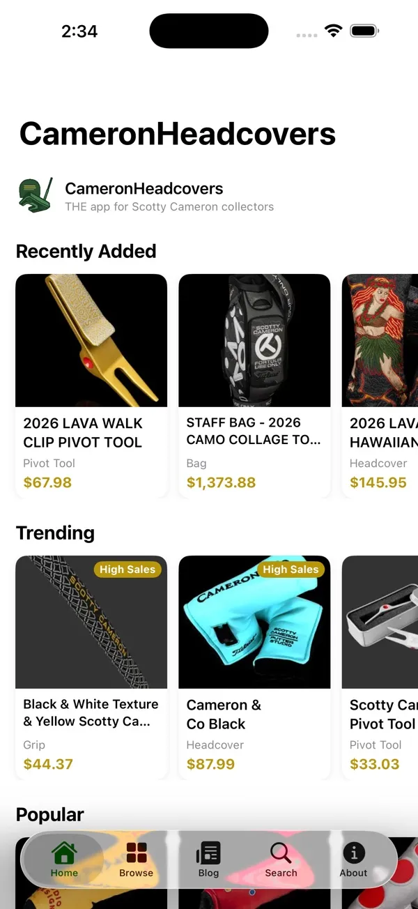 CameronHeadcovers screenshot
