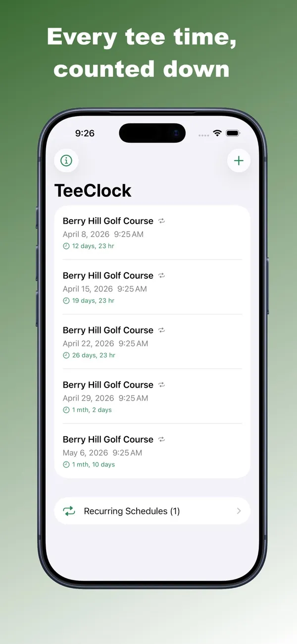 TeeClock screenshot